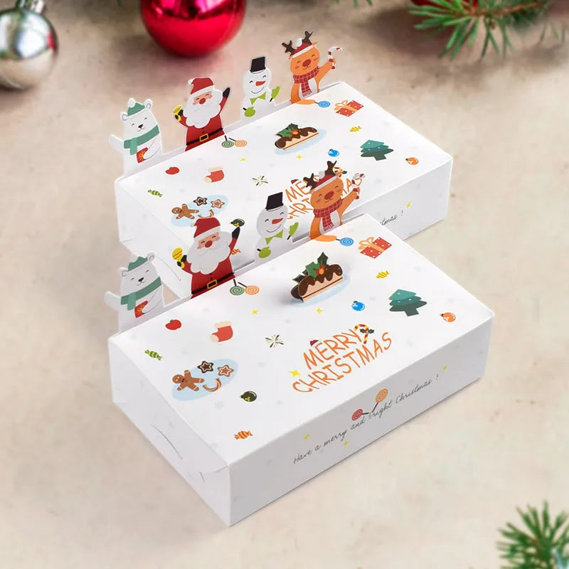 5/10Pcs Cartoon Christmas Kraft Paper Candy Gift Box Kids Favor Cookie Box 2024 Christmas Party Decoration Xmas Navidad New Year Hilo shop 