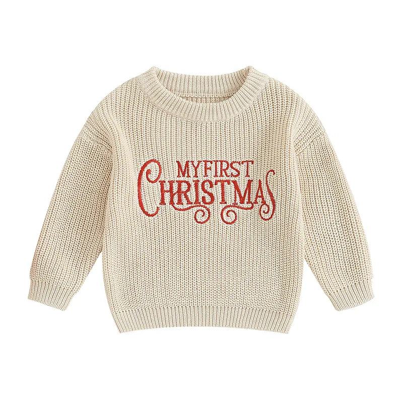 Baby Christmas Knitted Sweater Baby Christmas Knitted Sweater Hilo shop Beige 6-9 Months 