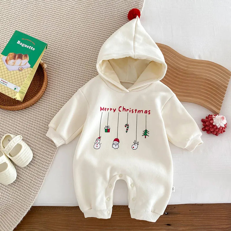 Christmas Baby Thick Romper Christmas Baby Thick Romper Hilo shop Beige 3 Months 