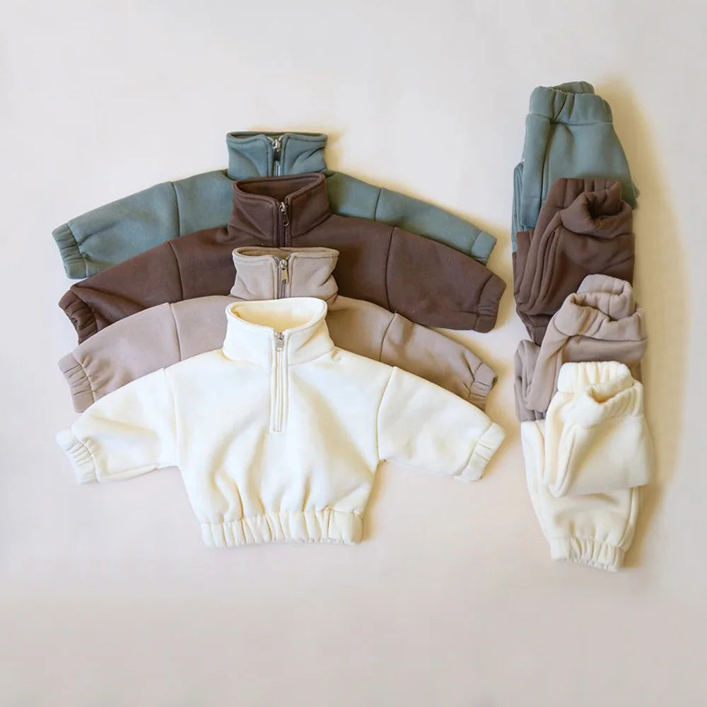 Kids Sportswear Suits for Children Warm Autumn Winter Fleece Jacket + Pant Baby Kids Boy Girl Tracksuits Clothes Outfit Hilo shop 