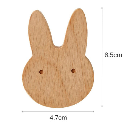 1pcs New Wooden Hook Creative Nordic Cute Animal Hook Wall Hanging Coat Hook Home Decoration Solid Wood Hook Kitchen Accessories Hilo shop Bunny 