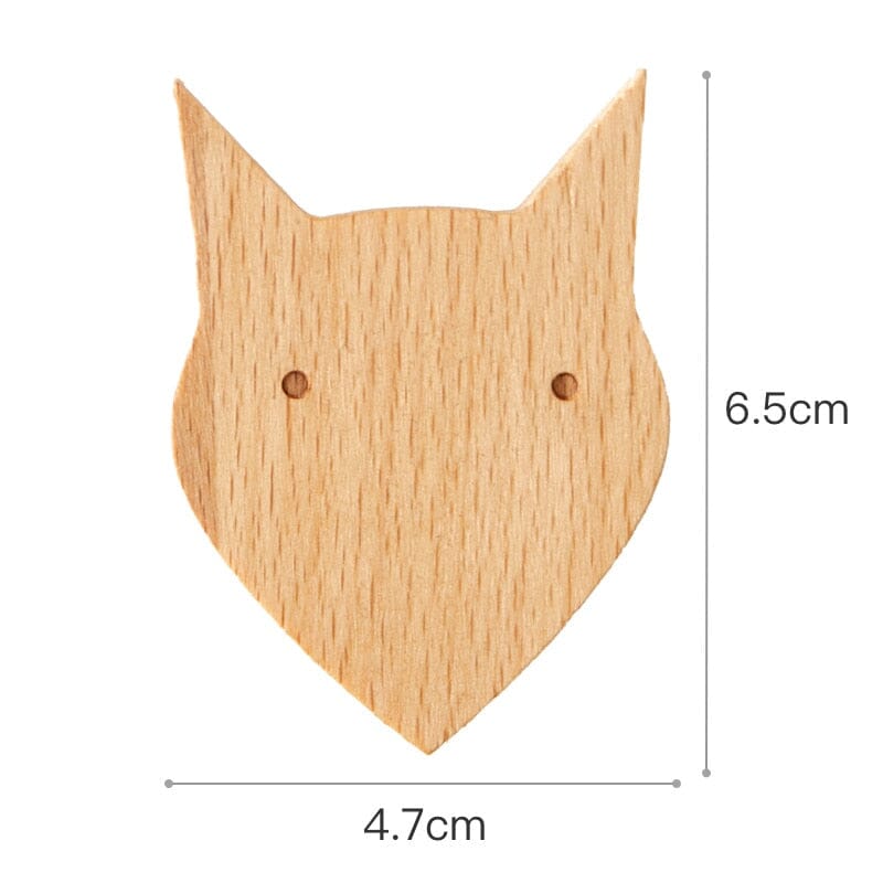 1pcs New Wooden Hook Creative Nordic Cute Animal Hook Wall Hanging Coat Hook Home Decoration Solid Wood Hook Kitchen Accessories Hilo shop Fox 
