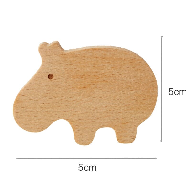 1pcs New Wooden Hook Creative Nordic Cute Animal Hook Wall Hanging Coat Hook Home Decoration Solid Wood Hook Kitchen Accessories Hilo shop Hippo 