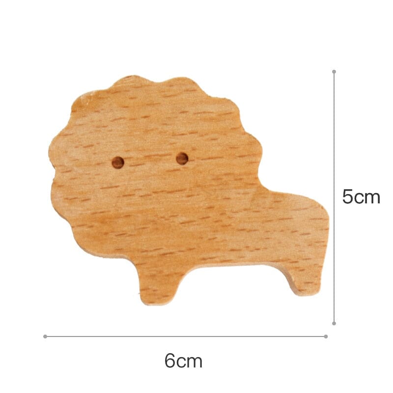 1pcs New Wooden Hook Creative Nordic Cute Animal Hook Wall Hanging Coat Hook Home Decoration Solid Wood Hook Kitchen Accessories Hilo shop Lion 