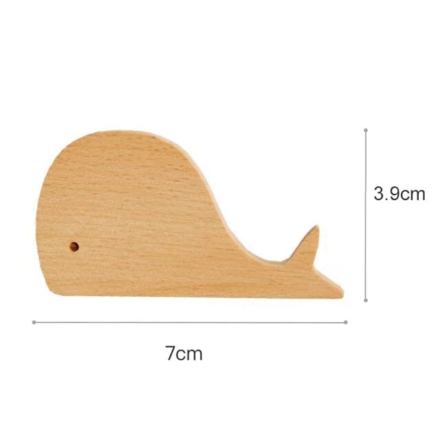 1pcs New Wooden Hook Creative Nordic Cute Animal Hook Wall Hanging Coat Hook Home Decoration Solid Wood Hook Kitchen Accessories Hilo shop Whale 