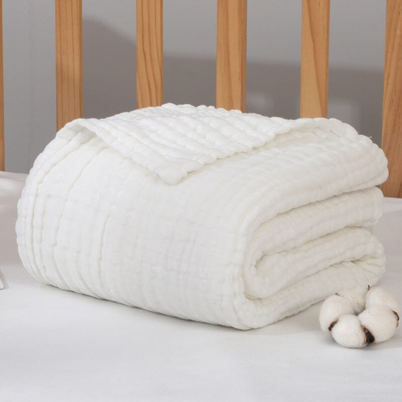 6 Layers Bamboo Cotton Baby Blanket 6 Layers Bamboo Cotton Baby Blanket Hilo shop White 
