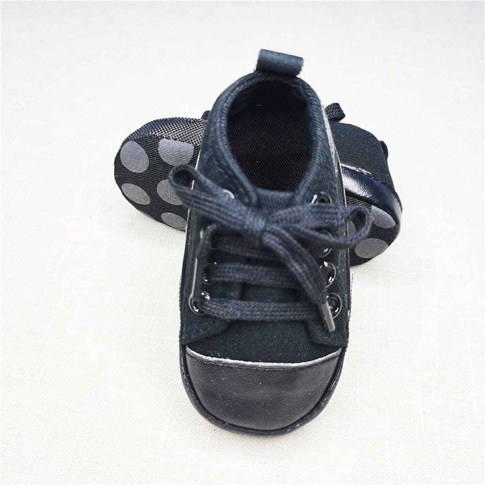 Baby Canvas Classic Sneakers Newborn Print Star Sports Baby Boys Girls First Walkers Shoes Infant Toddler Anti-slip Baby Shoes Hilo shop All Black Star 0-6 Months(11cm) China