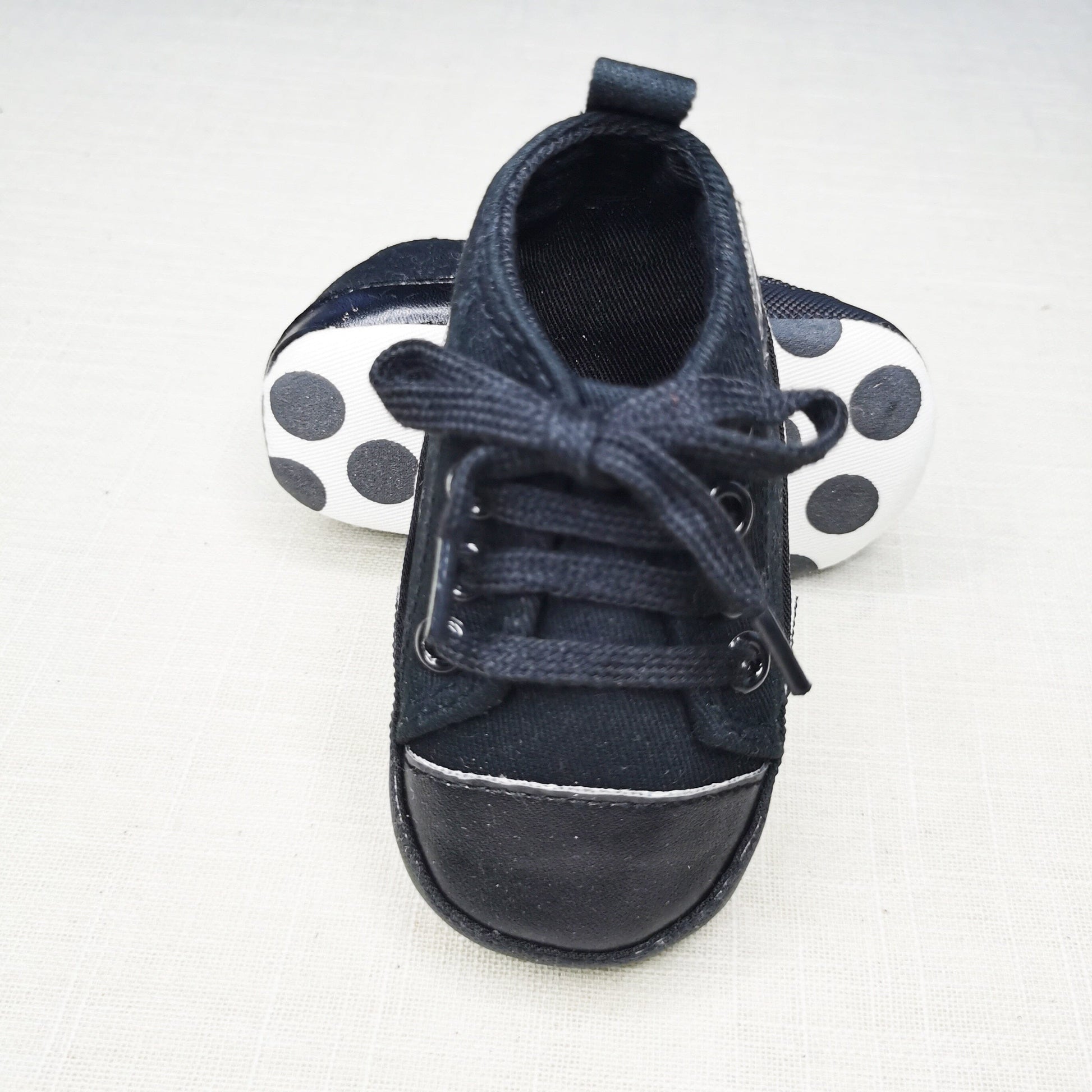 Baby Canvas Classic Sneakers Newborn Print Star Sports Baby Boys Girls First Walkers Shoes Infant Toddler Anti-slip Baby Shoes Hilo shop allblack 0-6 Months(11cm) China