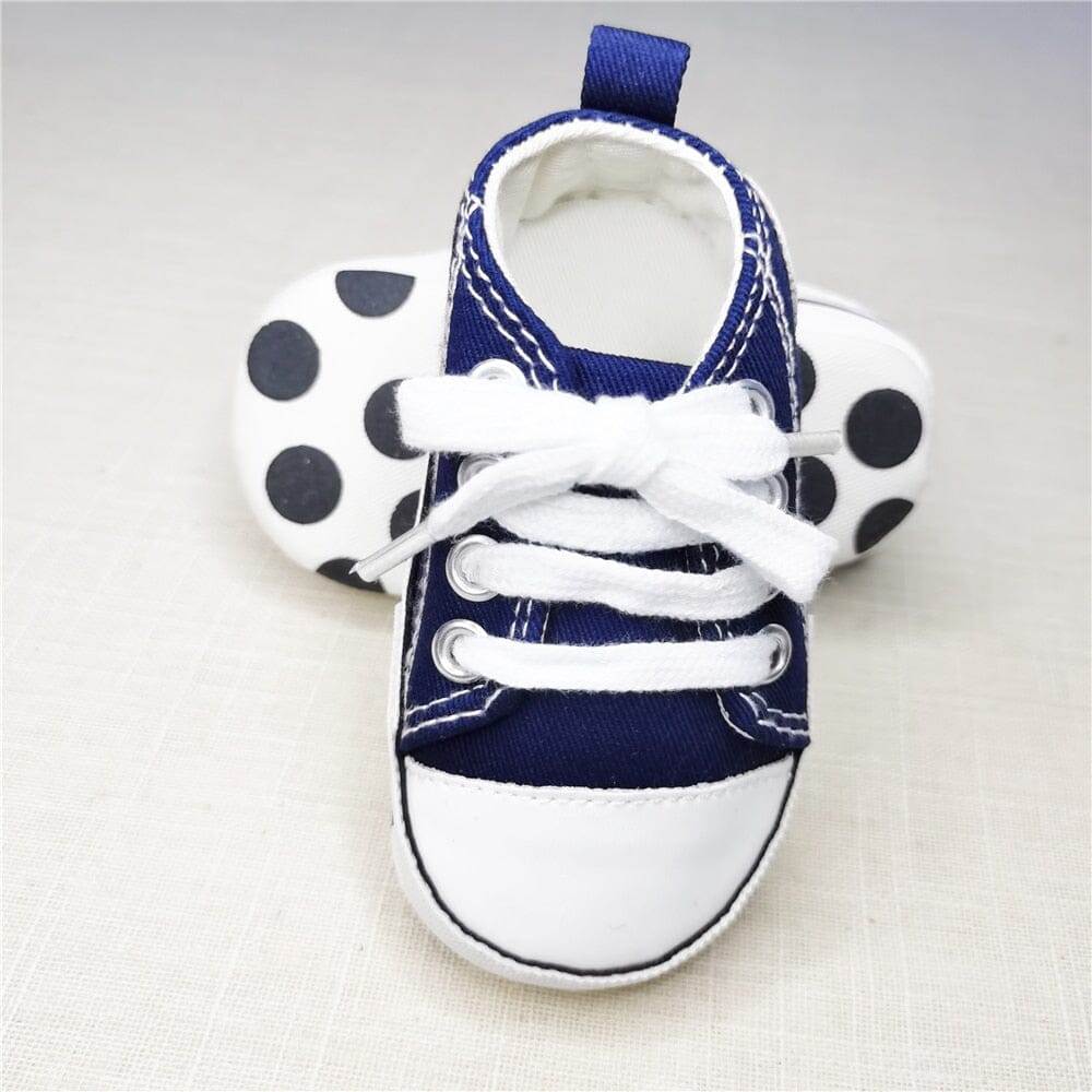 Baby Canvas Classic Sneakers Newborn Print Star Sports Baby Boys Girls First Walkers Shoes Infant Toddler Anti-slip Baby Shoes Hilo shop Baby Darkblue Star 0-6 Months(11cm) China