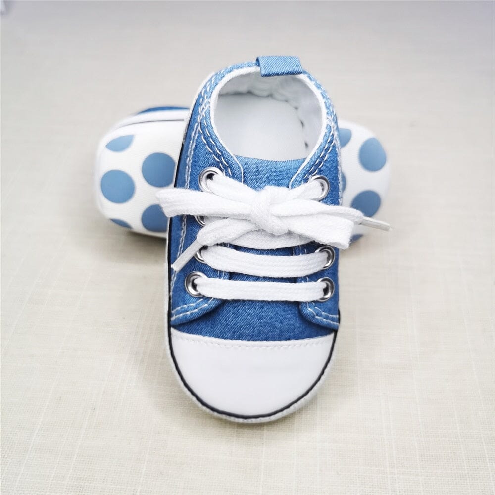 Baby Canvas Classic Sneakers Newborn Print Star Sports Baby Boys Girls First Walkers Shoes Infant Toddler Anti-slip Baby Shoes Hilo shop Baby Denim Star 0-6 Months(11cm) China