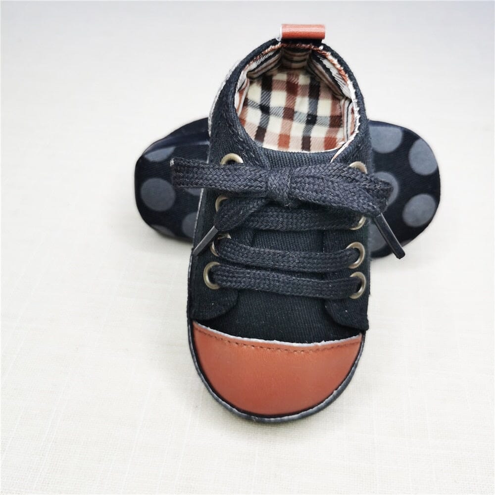 Baby Canvas Classic Sneakers Newborn Print Star Sports Baby Boys Girls First Walkers Shoes Infant Toddler Anti-slip Baby Shoes Hilo shop brown plaid 0-6 Months(11cm) China