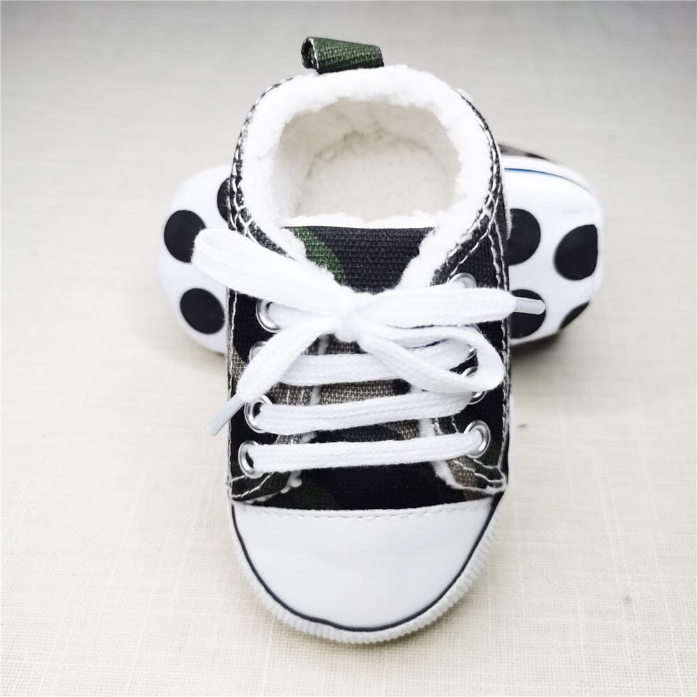 Baby Canvas Classic Sneakers Newborn Print Star Sports Baby Boys Girls First Walkers Shoes Infant Toddler Anti-slip Baby Shoes Hilo shop Plus Camouflage 0-6 Months(11cm) China