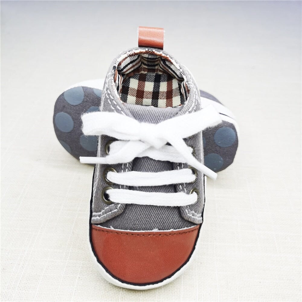Baby Canvas Classic Sneakers Newborn Print Star Sports Baby Boys Girls First Walkers Shoes Infant Toddler Anti-slip Baby Shoes Hilo shop PU Brown Star 0-6 Months(11cm) China