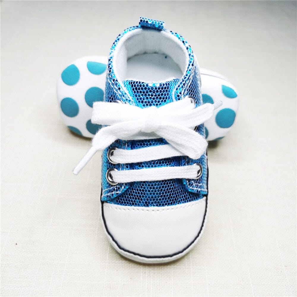Baby Canvas Classic Sneakers Newborn Print Star Sports Baby Boys Girls First Walkers Shoes Infant Toddler Anti-slip Baby Shoes Hilo shop Shining blue 0-6 Months(11cm) China