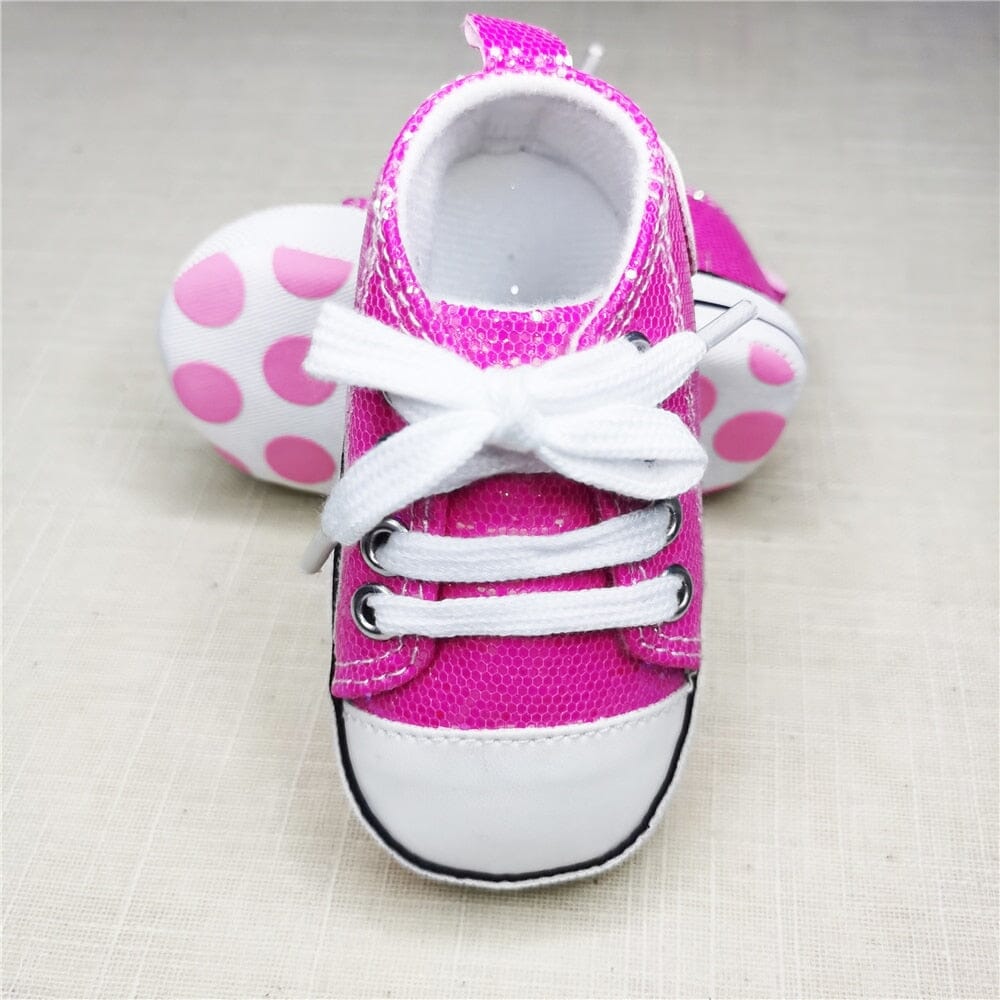 Baby Canvas Classic Sneakers Newborn Print Star Sports Baby Boys Girls First Walkers Shoes Infant Toddler Anti-slip Baby Shoes Hilo shop Shining rosered 0-6 Months(11cm) China