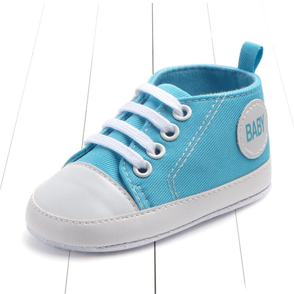 Baby Canvas Classic Sneakers Newborn Print Star Sports Baby Boys Girls First Walkers Shoes Infant Toddler Anti-slip Baby Shoes Hilo shop Skyblue Baby 0-6 Months(11cm) China