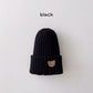 Baby Cotton Knitted Beanie Cap Baby Cotton Knitted Beanie Cap Hilo shop Black 6-24 Months 