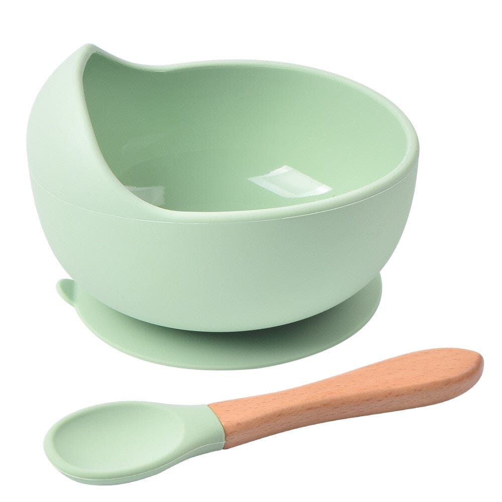 Baby Feeding Bowl Set Silicone Baby Feeding Bowl Set Hilo shop Mint 