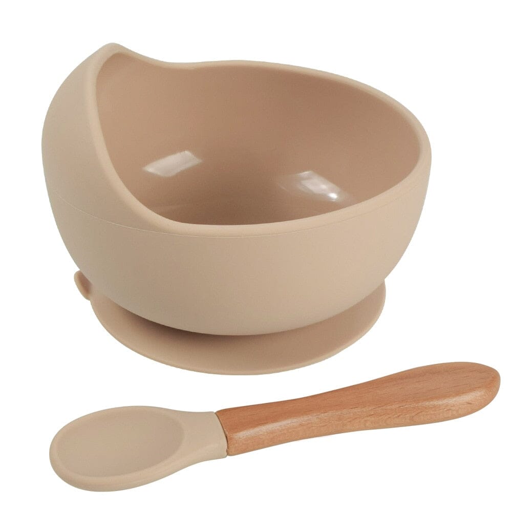 Baby Feeding Bowl Set Silicone Baby Feeding Bowl Set Hilo shop Sand 