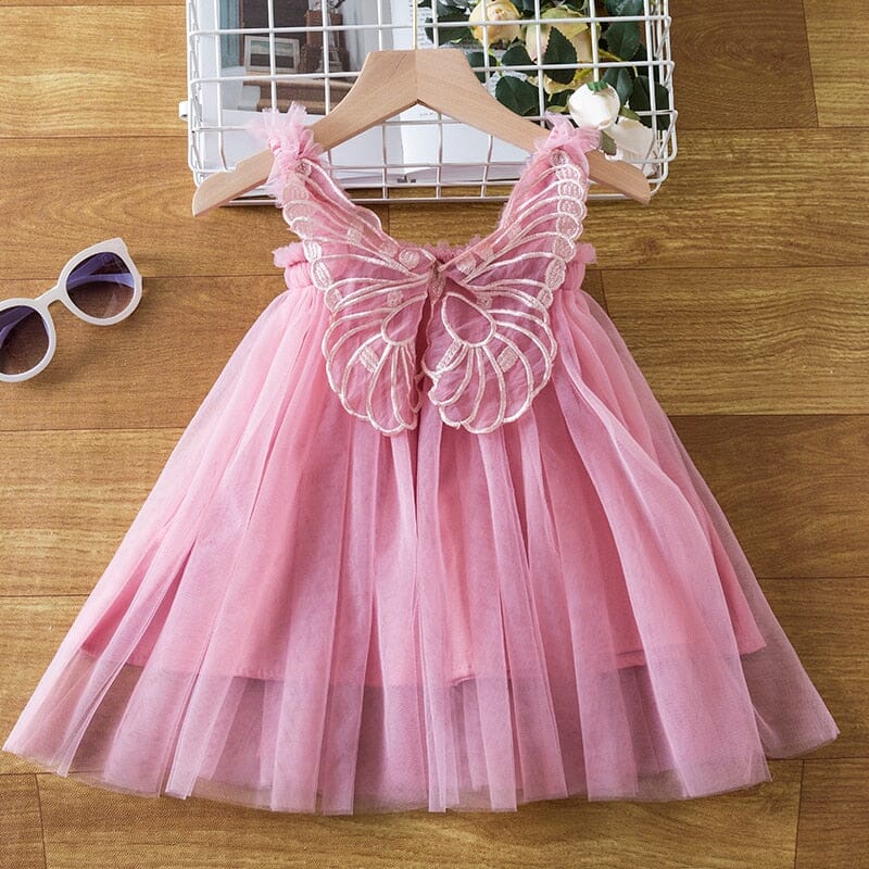 Baby Girls Clothes Suspendes Toddler Kids Summer Sequin Princess Dress Solid Cute Mesh Girls Dresses for 1-5 Yrs Casual Wear Hilo shop Pink2 9M 
