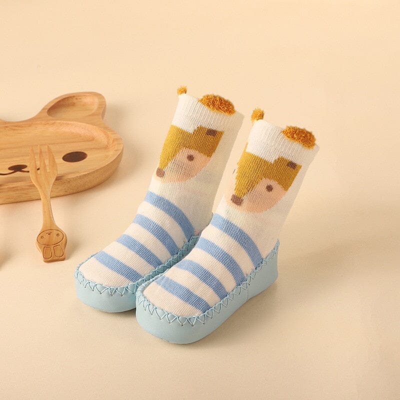 Baby Socks Shoes Infant Color Matching Cute Kids Boys Shoes Doll Soft Soled Child Floor Sneaker Toddler Girls First Walkers Hilo shop yellow fox 0-6Months 