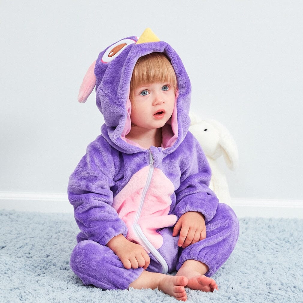 Baby Toddler Cute Costume Jumpsuit Baby Toddler Cute Costume Jumpsuit Hilo shop Purple Owl 3 Months 