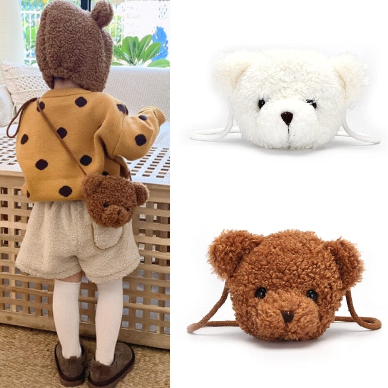 Cute Bear Plush Shoulder Bag For Children Kids Cartoon Messenger Bags kawaii Plush Purses little Girls Stuffed Animals Backpack Hilo shop 