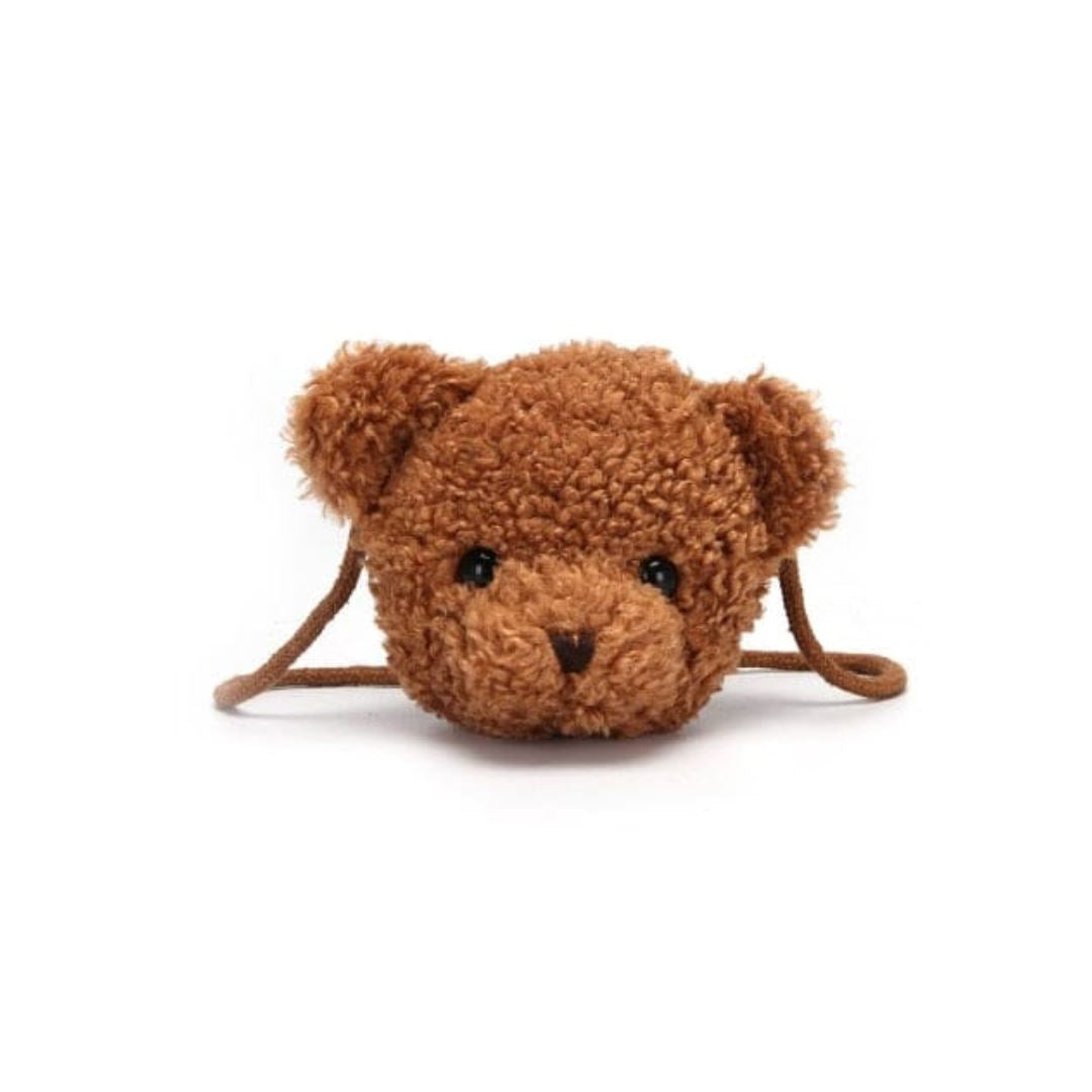 Cute Bear Plush Shoulder Bag Hilo shop brown 