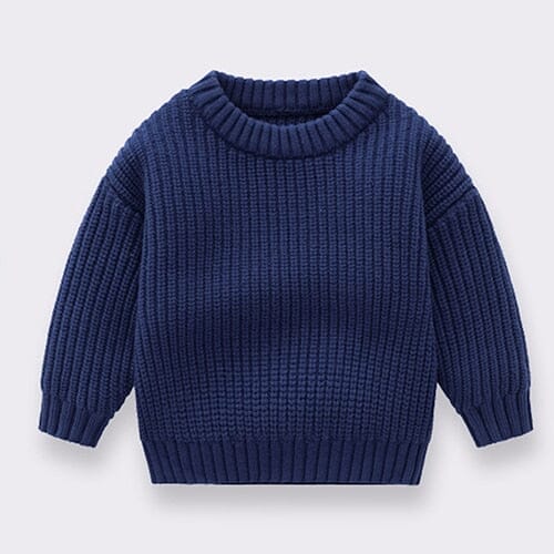 Korean Style Children Clothing Loose Casual Knitted Pullover Baby Boys Girls Sweaters Autumn Spring Infant Baby Pullover Sweater Hilo shop 5042MY blue 3M 