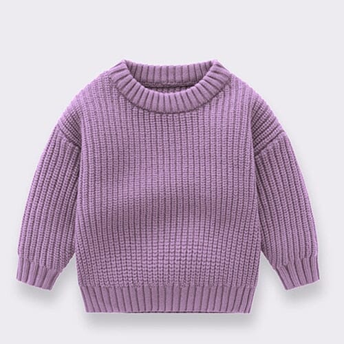 Korean Style Children Clothing Loose Casual Knitted Pullover Baby Boys Girls Sweaters Autumn Spring Infant Baby Pullover Sweater Hilo shop 5042MY purple 3M 