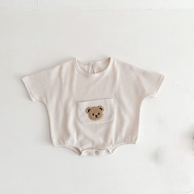 MILANCEL 2023 Summer Baby Clothing Set Waffle Bear Te and Shorts 2 Pcs Suits Baby Girls Clothes Set 0 Hilo shop bodysuit beige 6m CN