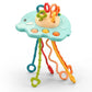 Montessori Sensory Pull String Toy 0 Hilo shop Light Blue Elephant 