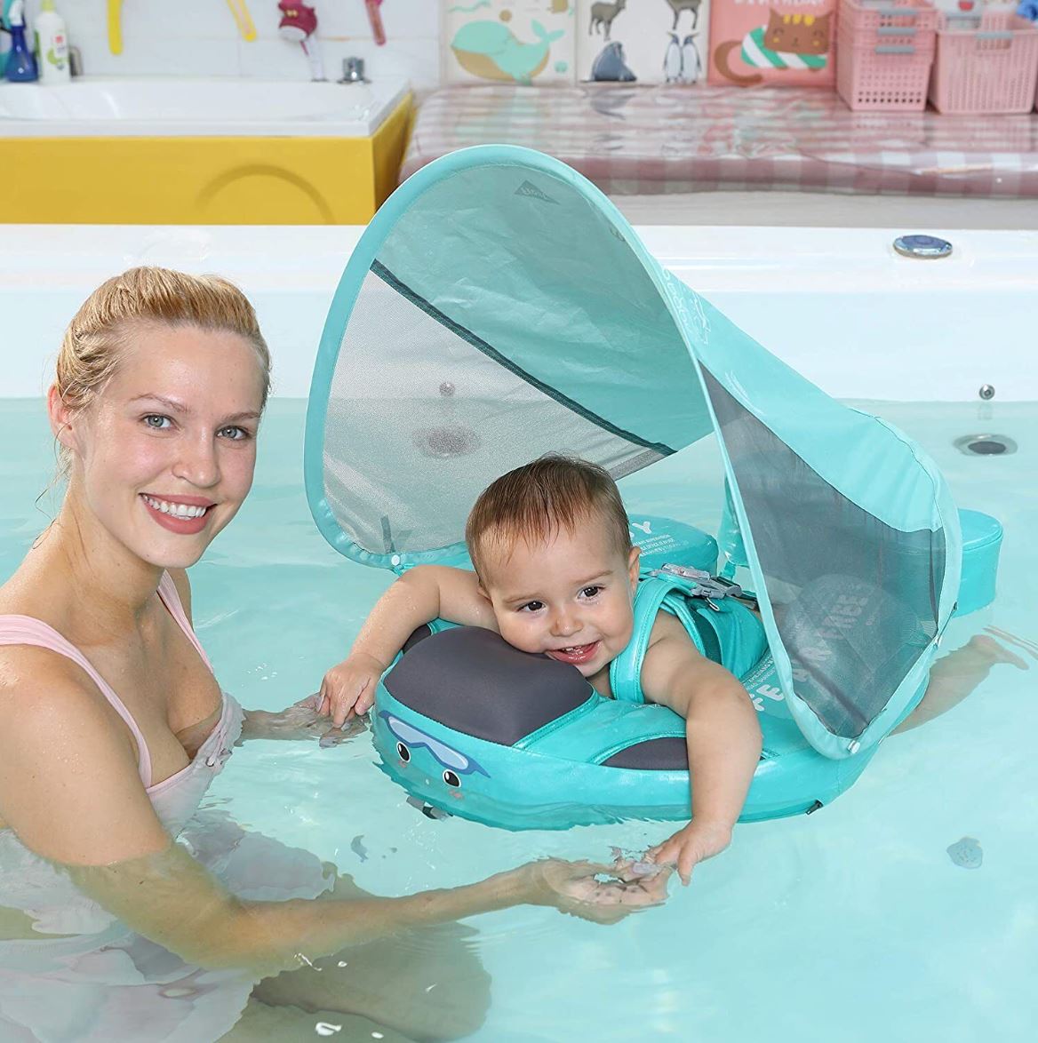 Premium Non-Inflatable Baby Float with removable UV protection Canopy Non-Inflatable Baby Float with Canopy Hilo shop 