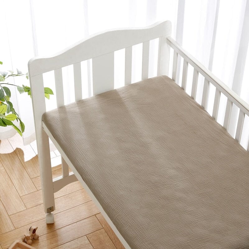 Solid Color Baby Fitted Crib Sheet Stretchy Soft Cotton Double Gauze Sheet for Newborn Bassinet Cradle Bed Sheet Mattress Covers Hilo shop 